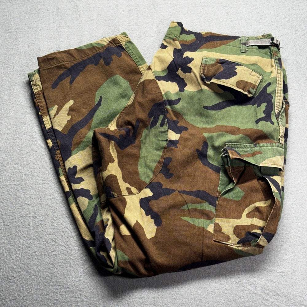 Military Issue Woodland Camo Cargo Pants XL Long BDU Combat Trousers